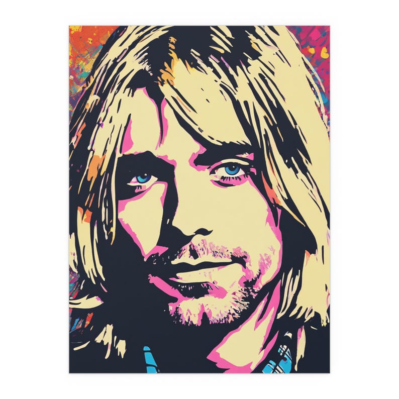 Silk Poster Kurt Cobain Pop Art Wall Decor, Vibrant Colors Music Lover ...