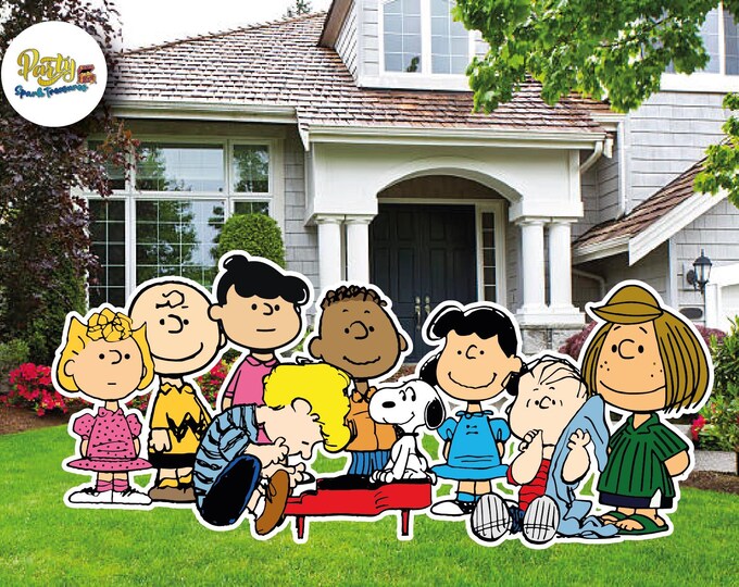 Charlie brown and friends show logo yard sign cut out etsy