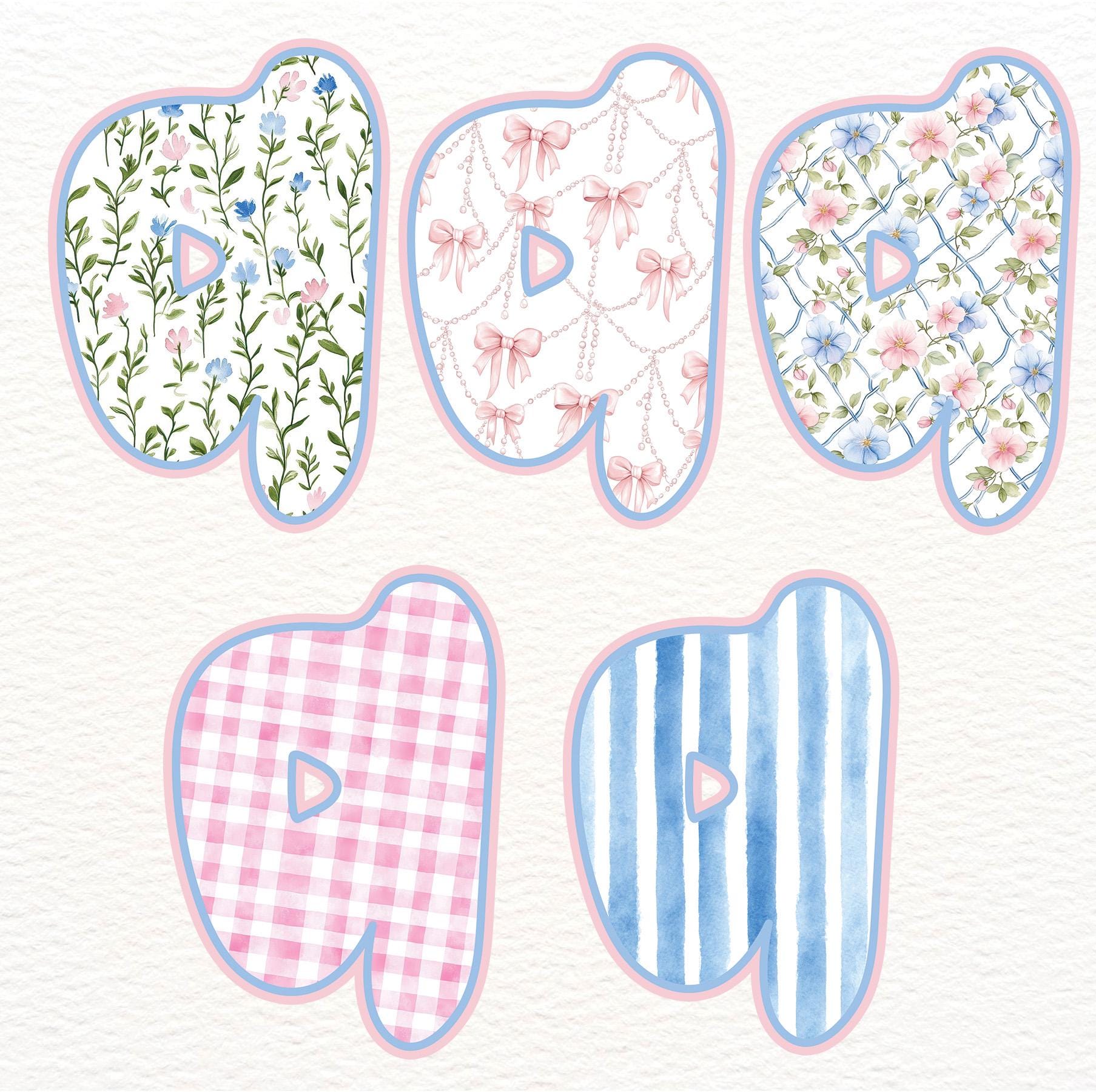 Grandmillennial Preppy Alphabet PNG, Hand Lettering (digital Download ...