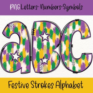 Letras dibujadas a mano del alfabeto Mardi Gras PNG, letras dibujadas a mano en mayúsculas y minúsculas PNG, impresión por sublimación bajo demanda