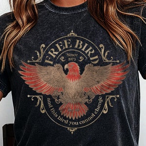Free bird retro tee, comfort colors band tshirt , Old School Band T-shirt, Retro Music Shirt, Rock Band Tee, Oversized Trendy Shirts