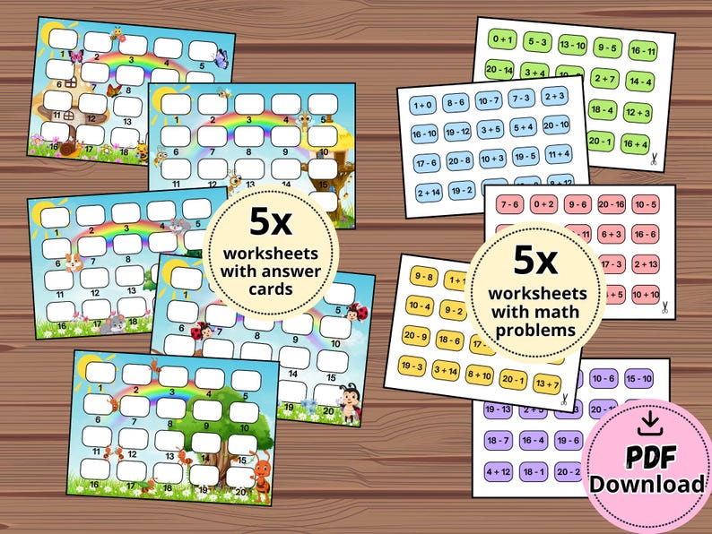 Addition and Subtraction Puzzle Within 20 | Printable Math Activity for ...