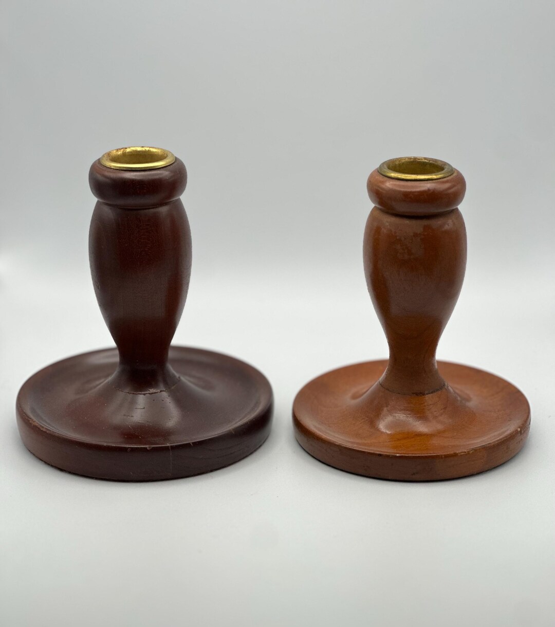 Set of Solid Wood Candlestick Holders - Etsy