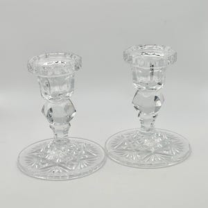 Pair of Neubert-Bleikristall Lead Crystal Candle Holders Germany