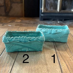 Mid Century McCoy Aqua Planting Dish 1948-1952