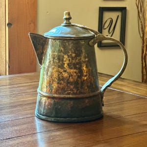 Vintage 10” Copper Tea Coffee Kettle Decor