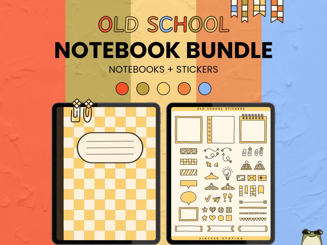 Old School Digital Notebook + Sticker Pack | ADHD Brain Dump for ...