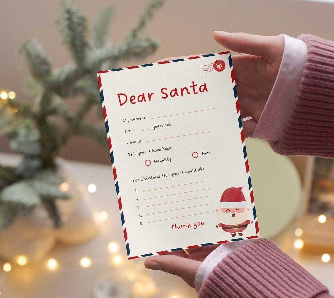 Editable Letter to Santa Claus Personalized Santa Letter Instant ...