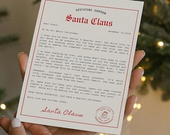 Editable Letter from Santa Claus, Printable, Personalized Santa Letter, Instant Download, Christmas Letter Template, Digital Download