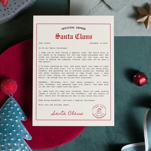 Editable Letter From Santa Claus, Printable, Personalized Santa Letter ...