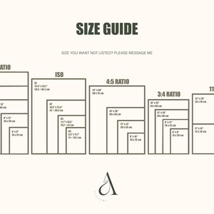 Puede incluir: Una tabla de gu&iacute;a de tallas con formas rectangulares y dimensiones en cent&iacute;metros y pulgadas. El texto "SIZE GUIDE" est&aacute; en la parte superior, con el texto "SIZE YOU WANT NOT LISTED? PLEASE MESSAGE ME" debajo.
