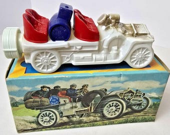 Vintage Avon Thomas Flyer 1908 Wild Country After Shave Flasche mit Box SIEHE PIK