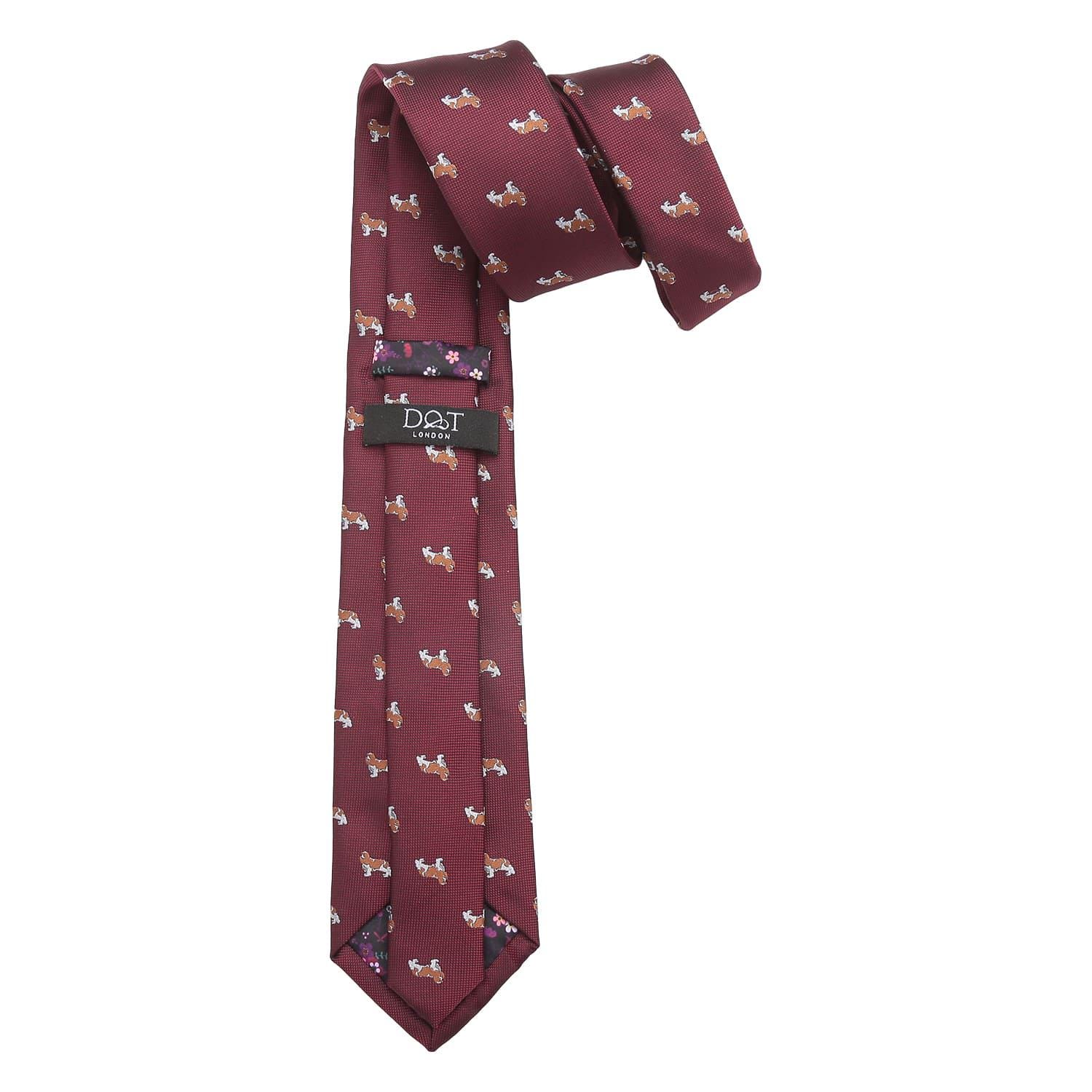 Burgundy Cavalier King Charles Spaniel Embroidered Woven Tie - Etsy