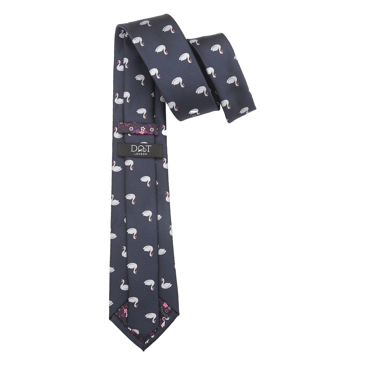 Navy Blue Swan Tie, Woven Microfibre, Handmade - Etsy display picture 1