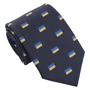 Navy Ukrainian Flag Tie, Woven Tie, Casual Tie, Handmade Tie, Blue Tie, Holiday Gift, Gift for Men, Independence Day, Ukrainian Necktie