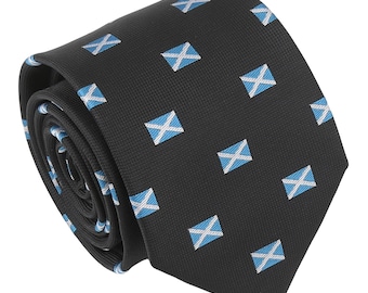 Schwarze gewebte Krawatte mit schottischer Flagge, StAndrew's Tagesgeschenk