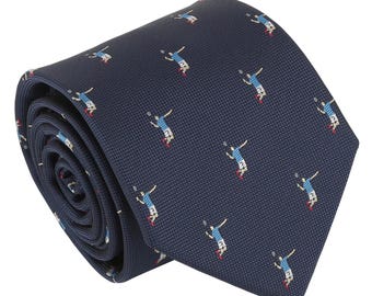 Navy Blue Badminton Tie, Handmade Microfibre