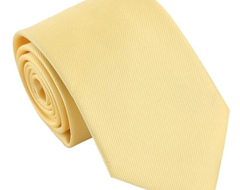 Corbata de sarga color amarillo narciso: corbata clásica de microfibra hecha a mano.