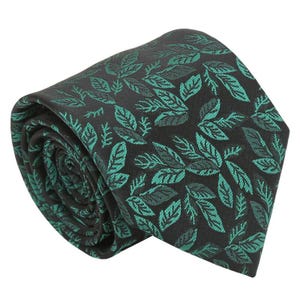 Black and Emerald Willow Tie: Woven Microfibre Classic Tie