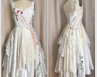 Made to order Floral appliqué dress