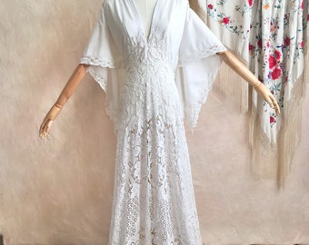 White flutter gown
