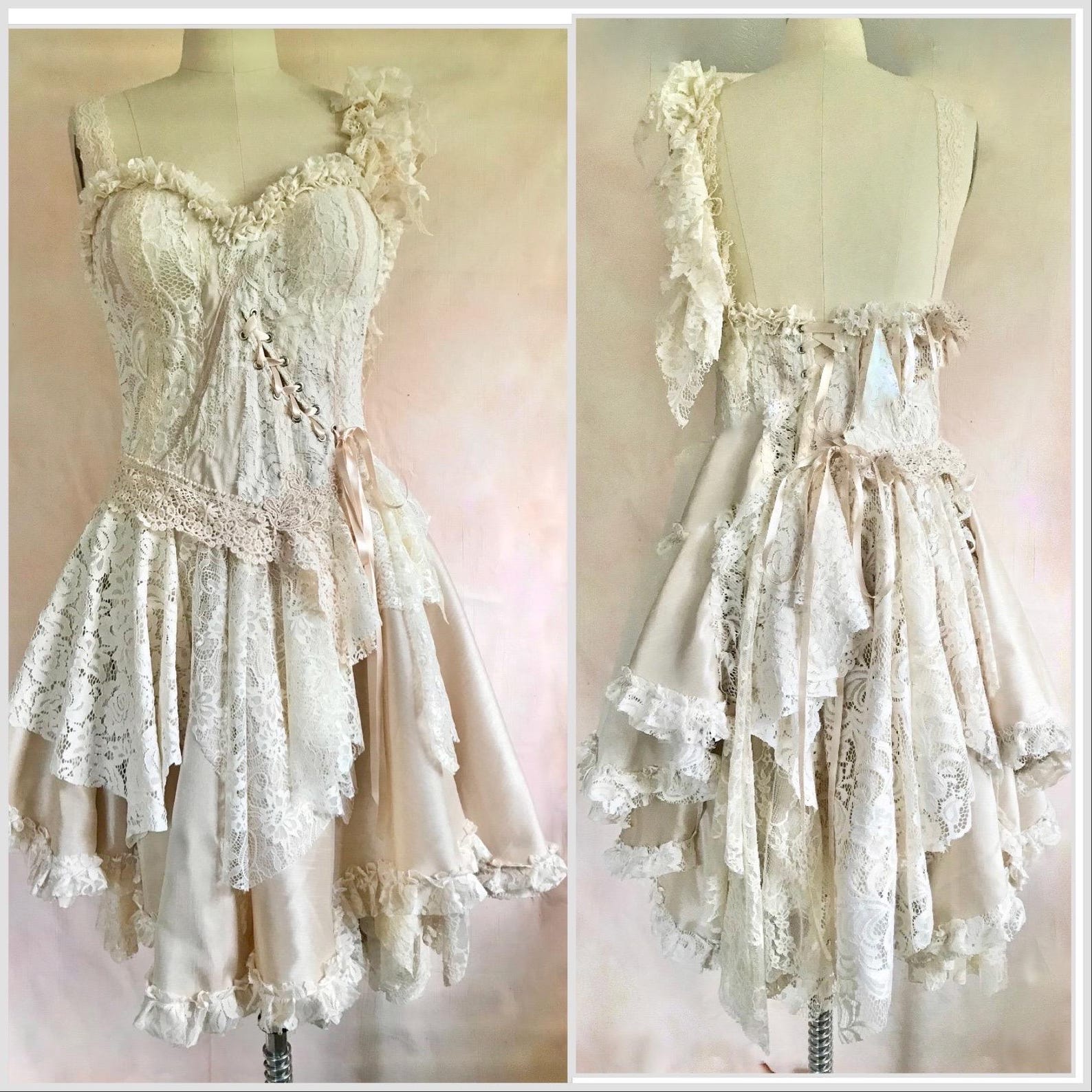 Creamy Emb Dress main image 1