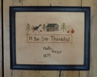 Primitive Cross Stitch Pattern BE YE THANKFUL Pdf