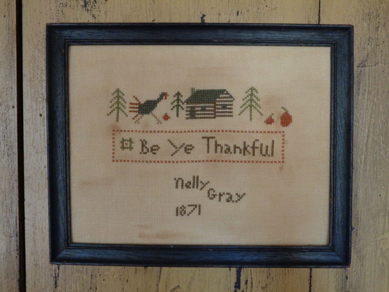 Primitive Cross Stitch Pattern BE YE THANKFUL Pdf - Etsy