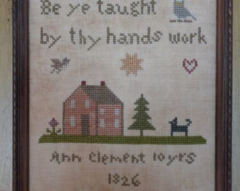 Primitive Cross Stitch Sampler Pattern THY HANDS WORK Pdf