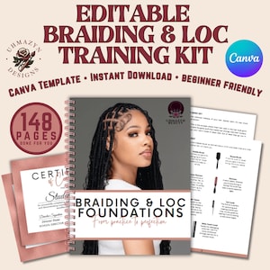 Braiding & Loc Foundations Workbook 2025: Editable Student Manual (Canva Template)