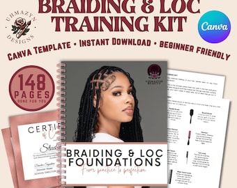 Braiding & Loc Foundations Workbook 2025: Editable Student Manual (Canva Template)