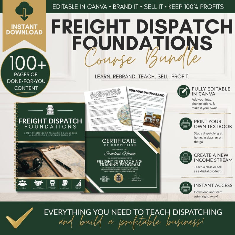 Freight Dispatch Foundations | 109-page Editable Class Kit | Canva ...