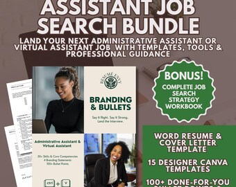 Administrative Assistant Resume Template Kit: Editable Word, Canva (Instant Download)