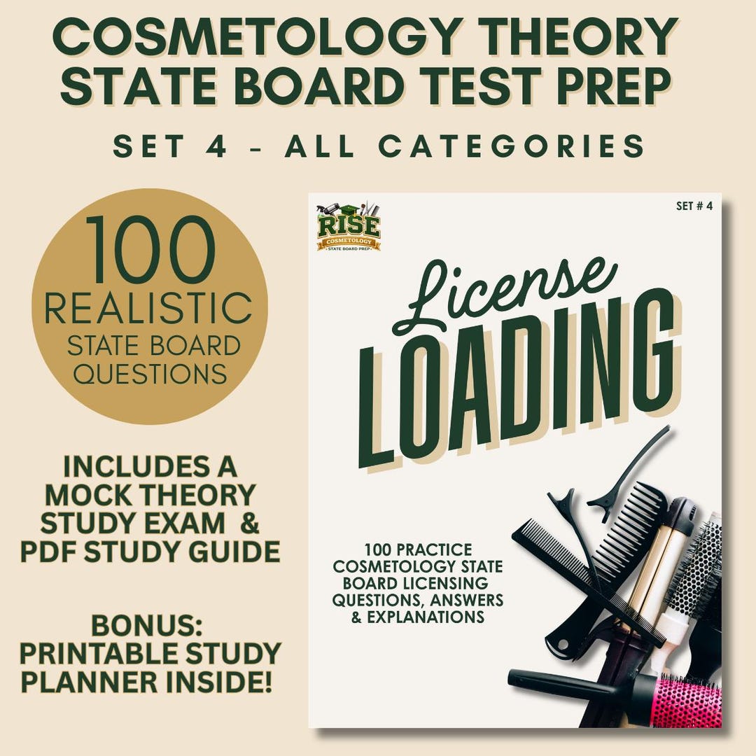Cosmetology State Board Exam Prep - Set 4 – 100 Practice Test, Study ...