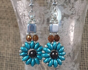 SuperDuo Hand Beaded Earrings