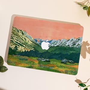 Mountains and Grassland Macbook Case,Protective Hard Laptop Case for Macbook Air 15/13/11,Pro16/15/14, 2022 2023 2024 2025,For Nature Lovers