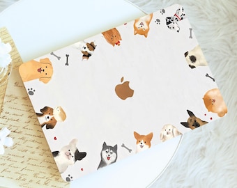 Cute Dogs Macbook Case, Protective Hard Laptop Case for Macbook Air 15/13/11, Pro16/15/14/13,  2021 2022 2023 2024 2025, Macbook Ret Cover