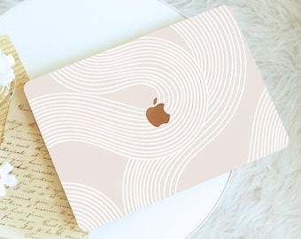 White Lines Macbook Case,Protective Hard Laptop Case for Macbook Air 15/13/11,Pro16/15/14/13, 2021 2022 2023 2024 2025, For The Minimalist