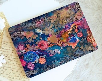 Abstract Floral Art Macbook Case,Protective Hard Laptop Case for Macbook Air 15/13/11,Pro16/15/14/13,2025 2026,Macbook Neo A18,Gift for Her