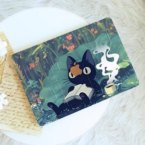 Cat In The Rain Macbook Case,Protective Hard Laptop Case for Macbook Air 15/13/11,Pro16/15/14/13,2021 2022 2023 2024 2025,For Animal Lovers