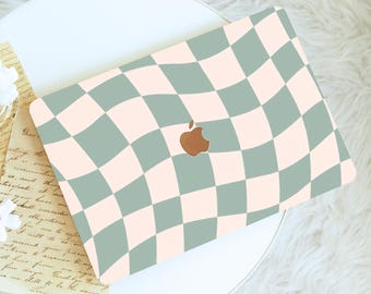Funda para MacBook a cuadros verde salvia, funda protectora rígida para portátil MacBook Air 15/13/11, Pro16/15/14/13, Neo A18 2026, funda para MacBook Ret