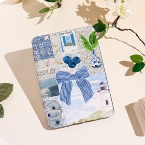 Blue Collage 2025 New Kindle Case Compatible With Kindle 11/Paperwhite 2024/Colorsoft|Auto Wake/Sleep Function & Custom Name Personalization