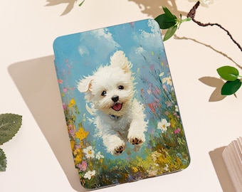 Cheerful Canine 2025 Kindle Case Compatible With Kindle 8th/Paperwhite 7th/Colorsoft |Auto Wake/Sleep Function & Custom Name Personalization