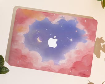 Cute Pink Clouds Macbook Case,Protective Hard Laptop Case for Macbook Air 15/13/11,Pro16/15/14/13, 2022 2023 2024 2025, For Sky Enthusiast