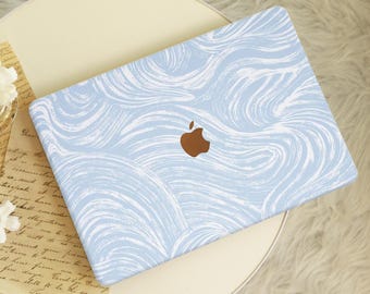 Minimalist Blue Stripes Macbook Case,Protective Hard Laptop Case for Macbook Air 15/13 Pro16/15/14/13 2020 2021 2022 2023 2024,Macbook Cover