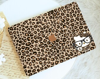 Custodia per Macbook con motivo a gattino leopardato, custodia rigida protettiva per laptop per Macbook Air 15/13/11, Pro16/15/14/13, 2020 2021 2022 2023 2024, custodia per Macbook Ret