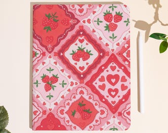 Sweet Strawberry New iPad Case With Auto Sleep/Wake & Pen Slot|For iPad Air 2024/2025, iPad 8/9/10, iPad pro 2022 2024, iPad Mini 5/6/7 Case