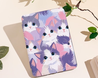 Dreamy Cats 2025 Kindle Case Compatible With Kindle 12th/Paperwhite 12th/Colorsoft |Auto Wake/Sleep Function & Custom Name Personalization