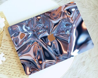 Metallic Fluid Macbook Case, Protective Print Hard Laptop Case for Macbook Air 15/13, Pro16/15/14/13, 2021 2022 2023 2024, Macbook Ret Cover