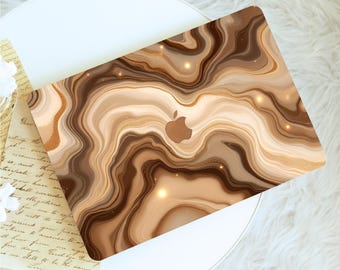 Flowing Coffee Marble Macbook Case,Protective Hard Laptop Case for Macbook Air 15/13/11,Pro16/15/14,2025 2026,Macbook Neo A18,Gift for Her